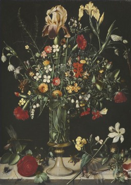 Ambrosius Bosschaert Painting - A STILL LIFE OF FLOWERS INCLUDING IRISES NARCISSI LILY Ambrosius Bosschaert
